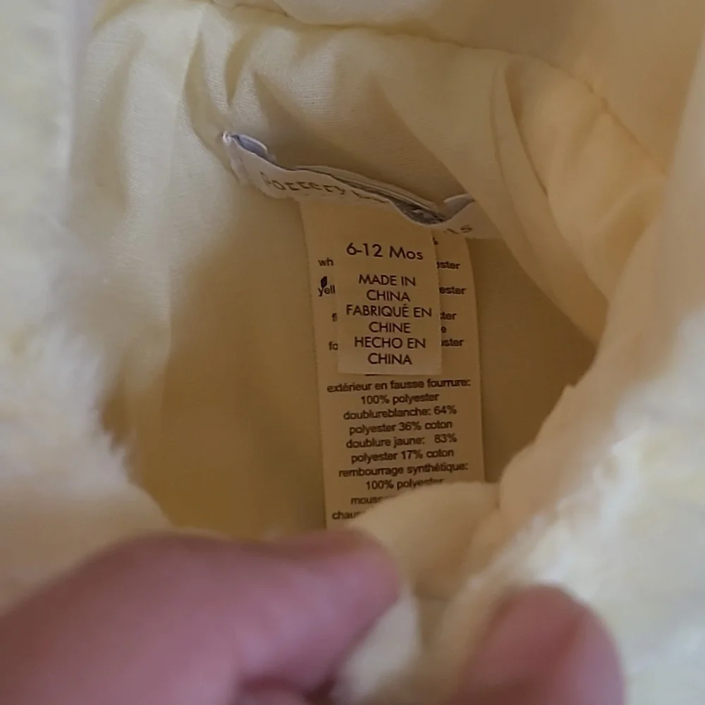 Pottery Barn Yellow Chick Hooded Baby Costume - Kids Accessories Size 6/12 M